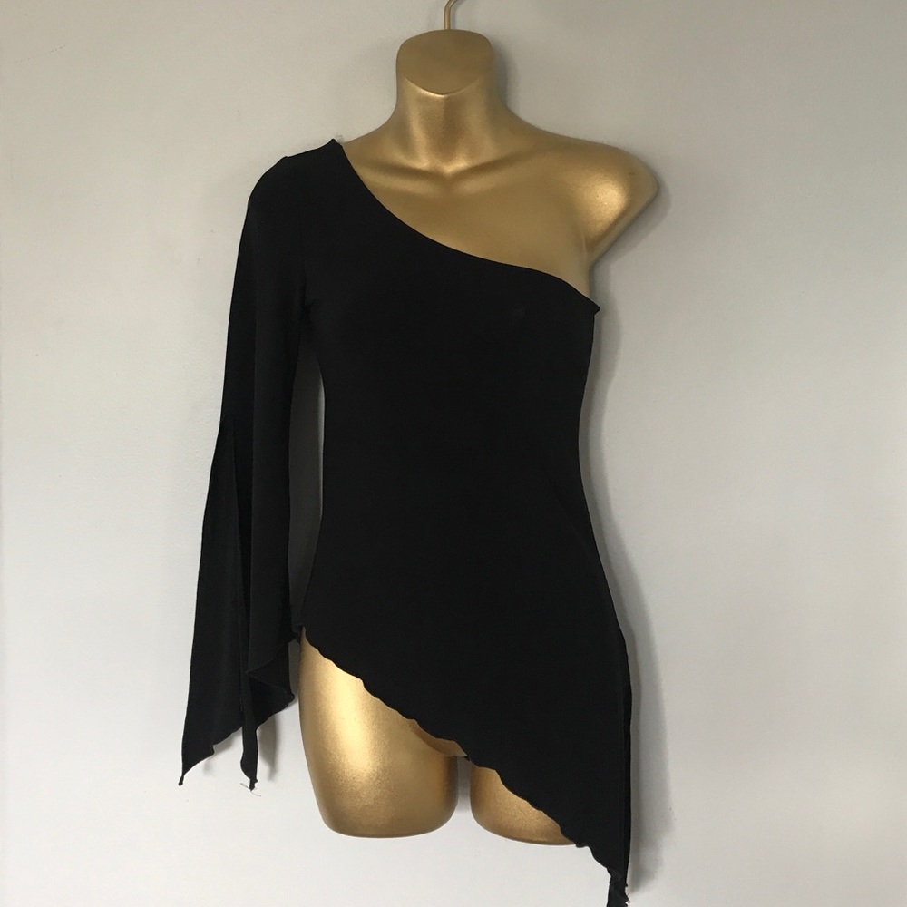 Elegant black off the shoulder blouse